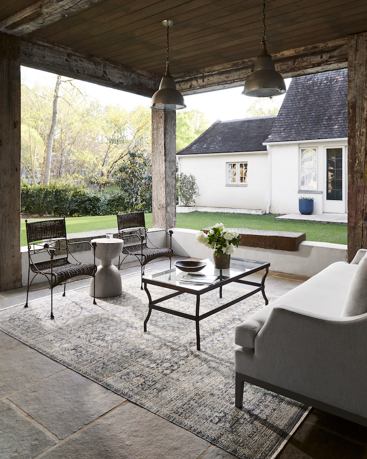 Surya's new Margaret collection rug from Becki Owens in outdoor setting