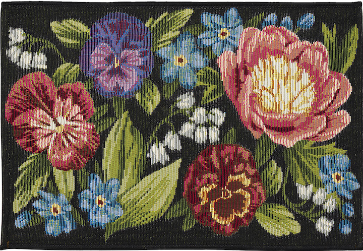 contemporary floral motif rug